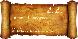 Lorenz Leonarda névjegykártya